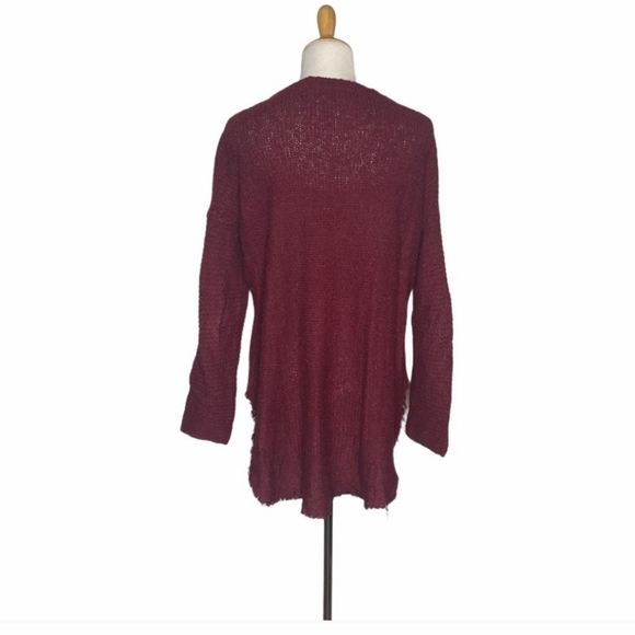 Free People v-neck burgundy knit sweater. Size Small Free People - Picture 5 of 5